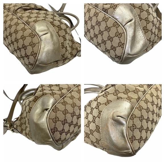 Authentic Gucci Crossbody bag GG canvas Beige handbag used good condition vint - Picture 10 of 14